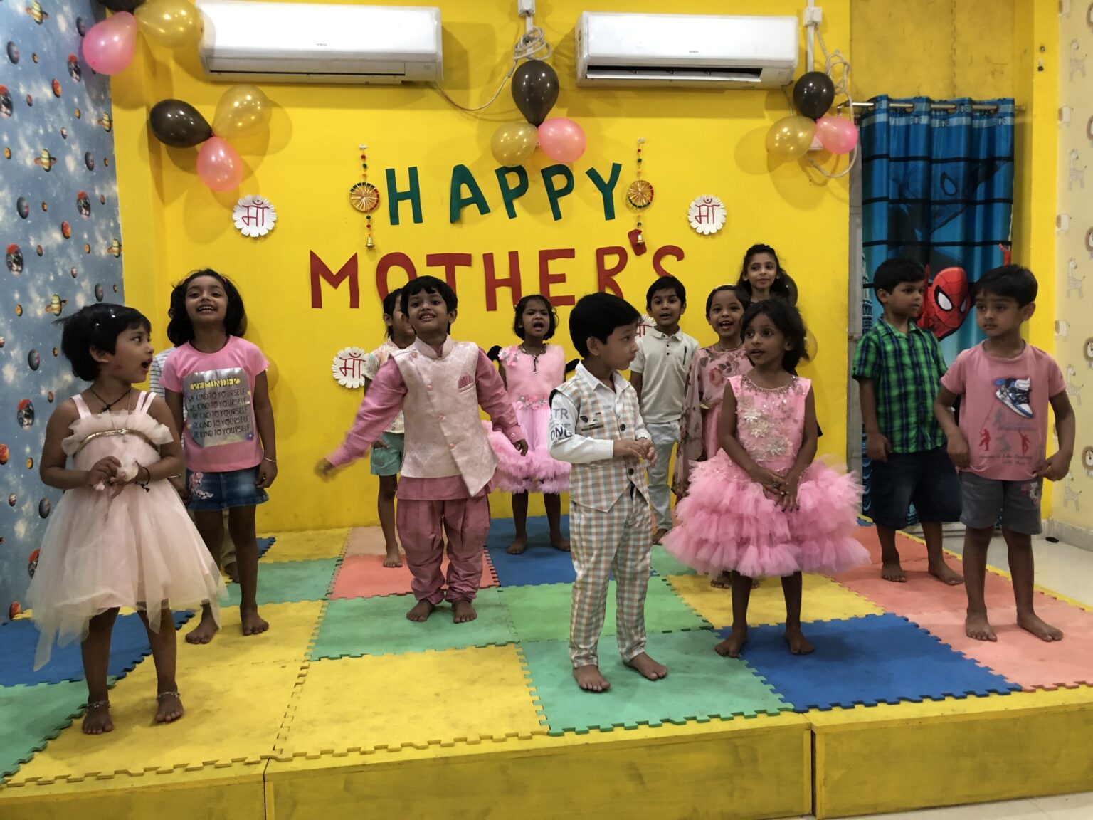 Kids working on an art project.